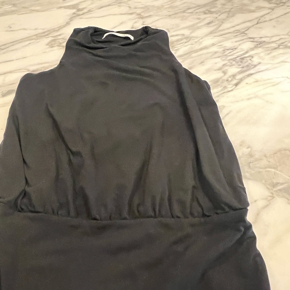 Susana Monaco dark charcoal tank with thick waist band- previously owned XS